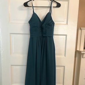 Azazie Bridesmaid Dress - Paola, Peacock, Size A2